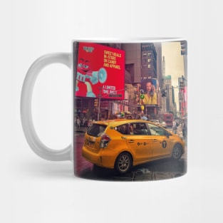 The Yellow Cab in Times Square, Manhattan, NYC Mug